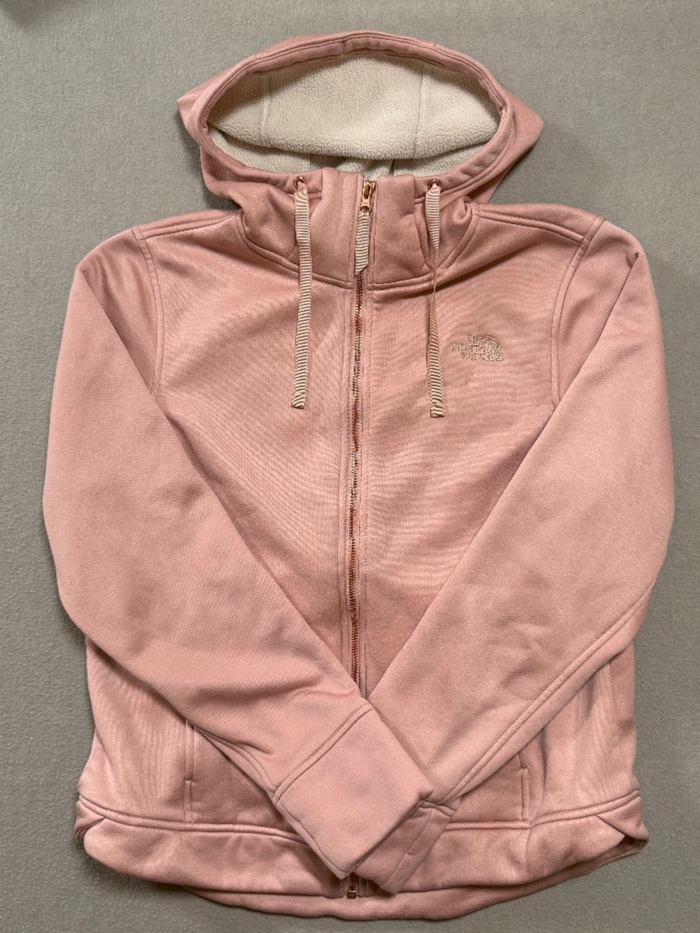 The North Face Shelbe Raschel Fleece Lined Zip Up Hoodie Jacket Pink Women L
